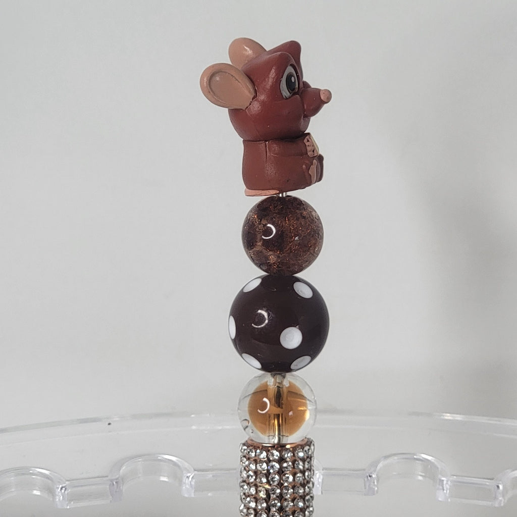 Disney Pixar Ratatouille Emile Doorables Pen Handmade Beaded Foodie Gift Display