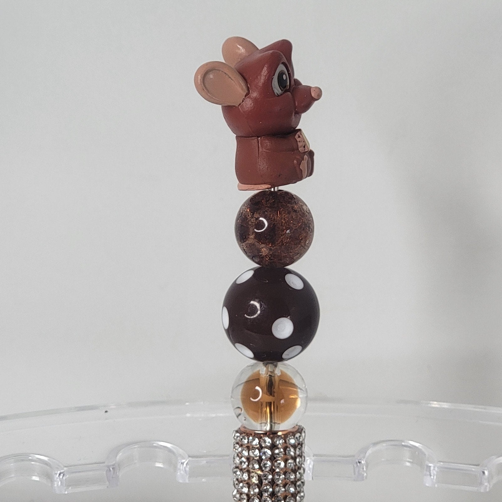 Disney Pixar Ratatouille Emile Doorables Pen Handmade Beaded Foodie Gift Display