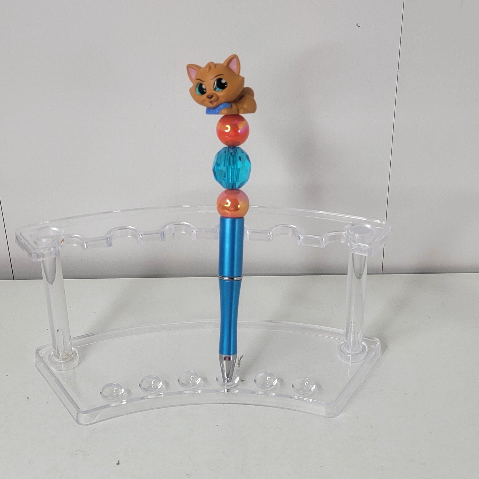 Disney Doorables Beaded Pen Toulouse from Aristocats Movie Orange Kitten