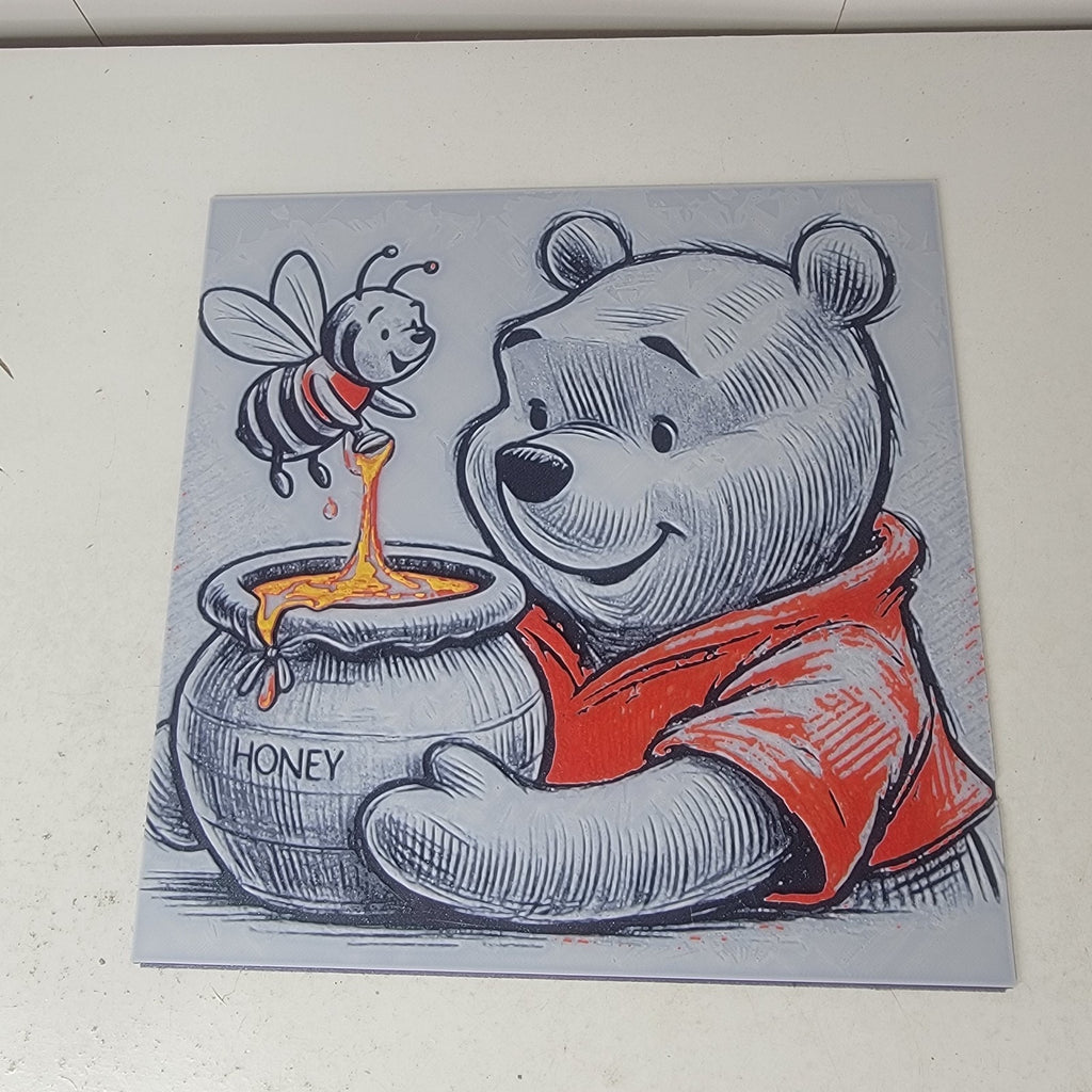 3D Printed Pooh Bear Honey Wall Art Plaque By LMP Creations