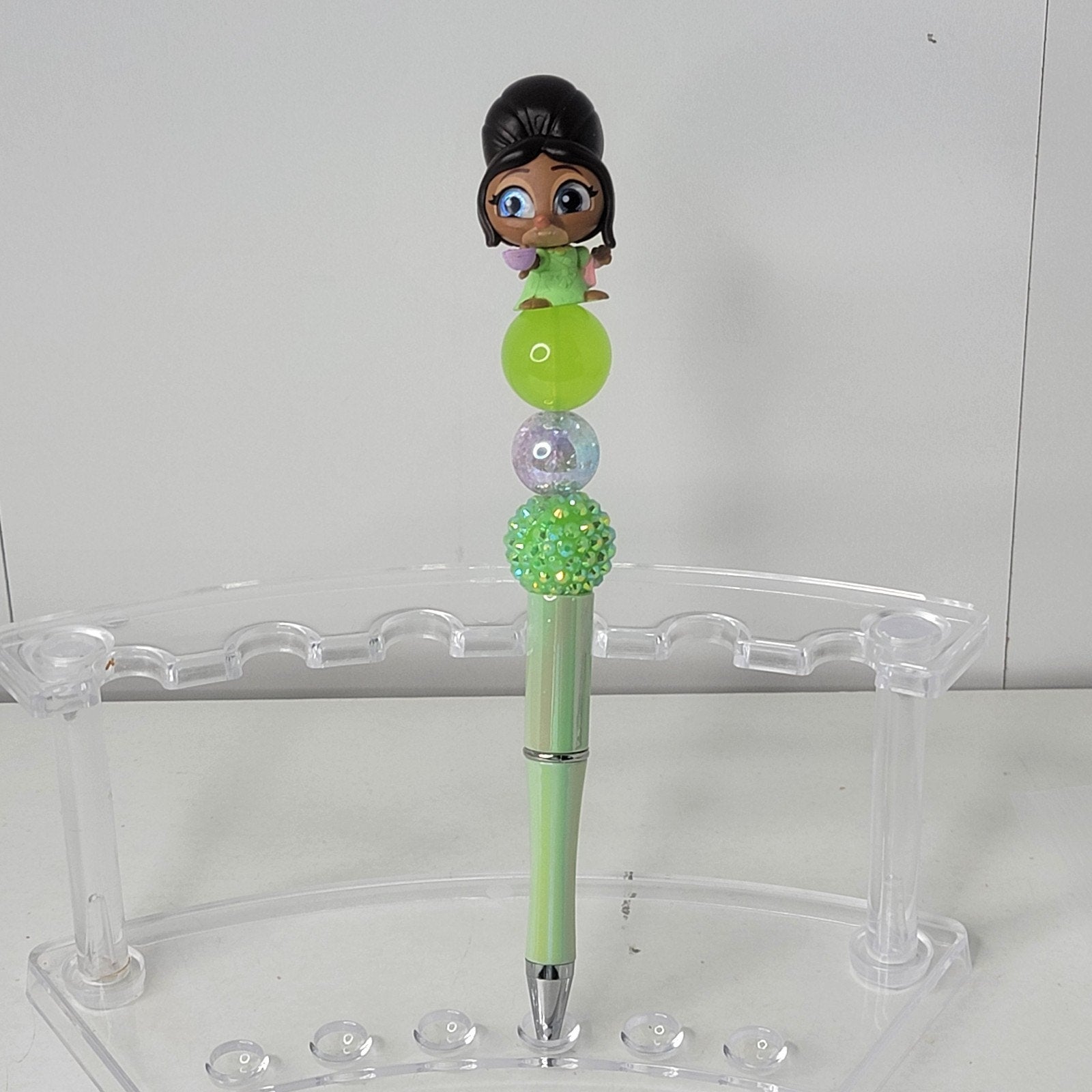 Handmade Disney Fru Fru Zootopia Pen Beaded Glitter Writing Gift Green Color