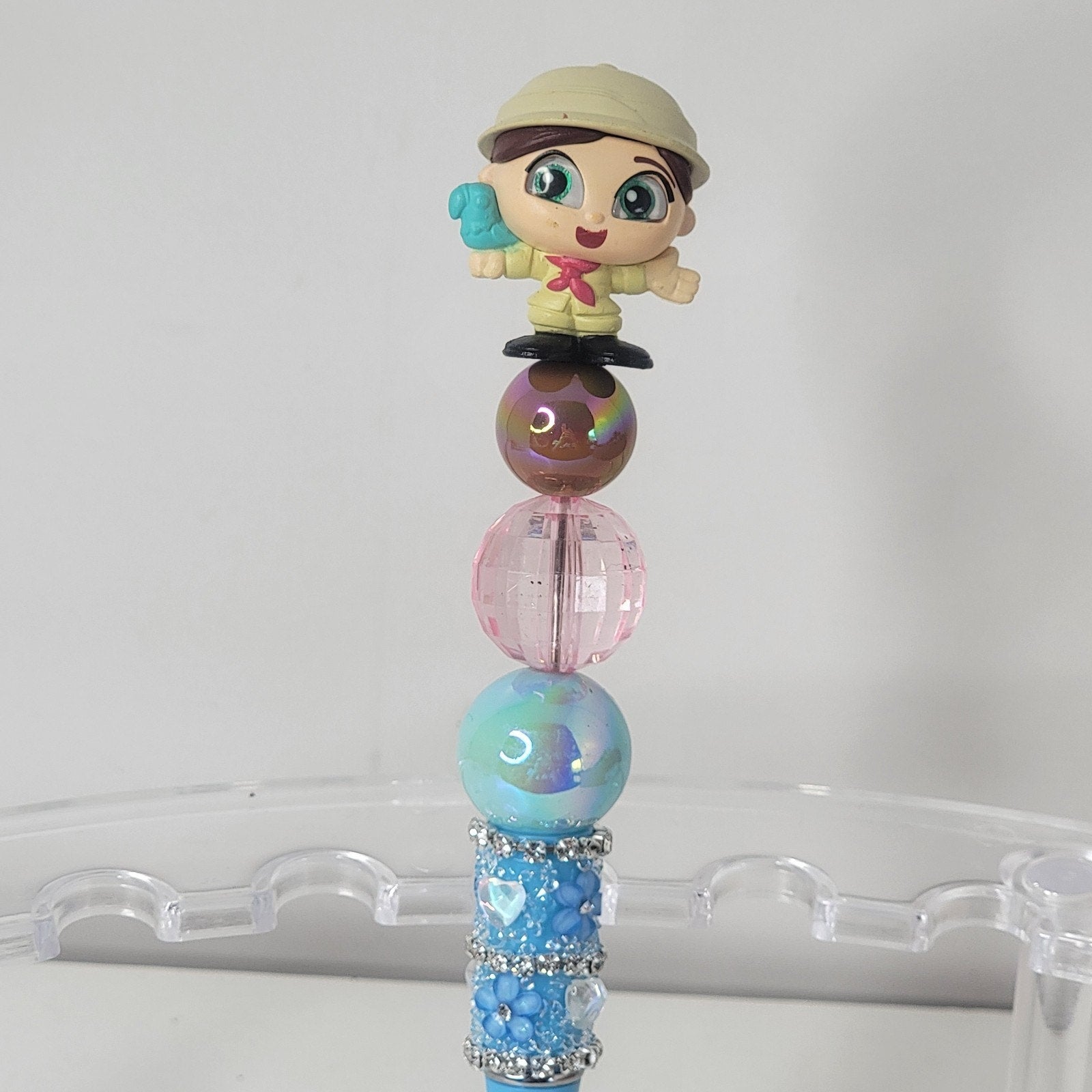 Disney Pixar Up Young Ellie Doorables Pen Handmade Beaded Stationery Gift