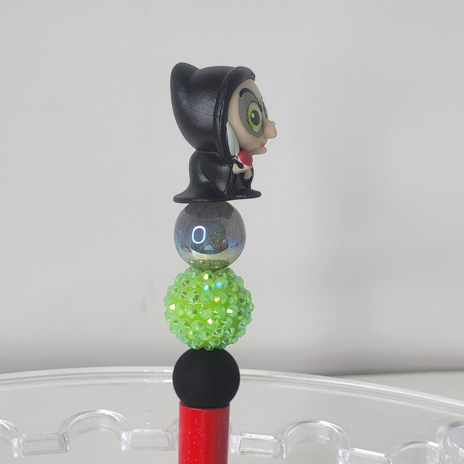 Handmade Beaded Pen Disney Villains Evil Queen Old Hag Poison Apple Writing
