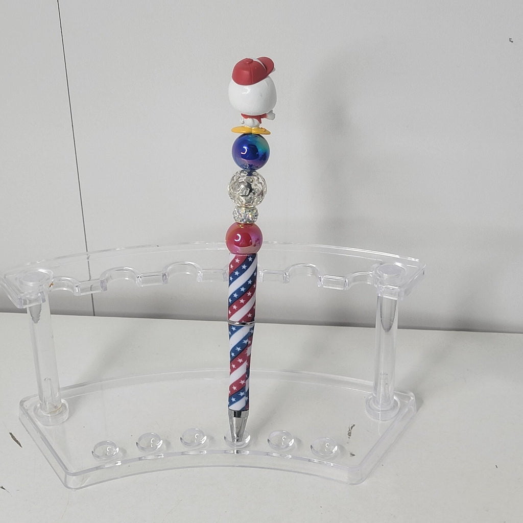 Disney Doorables Beaded Pen Huey Donald Duck Nephew Patriotic 4th of July Base