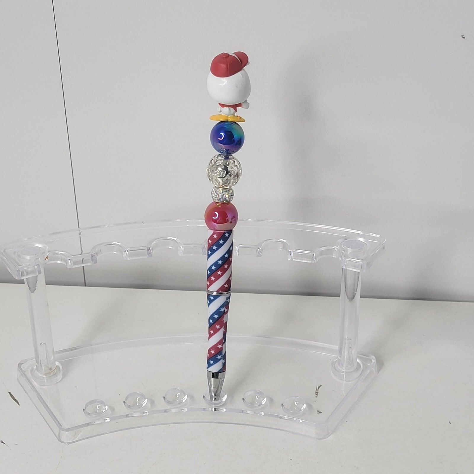 Disney Doorables Beaded Pen Huey Donald Duck Nephew Patriotic 4th of July Base