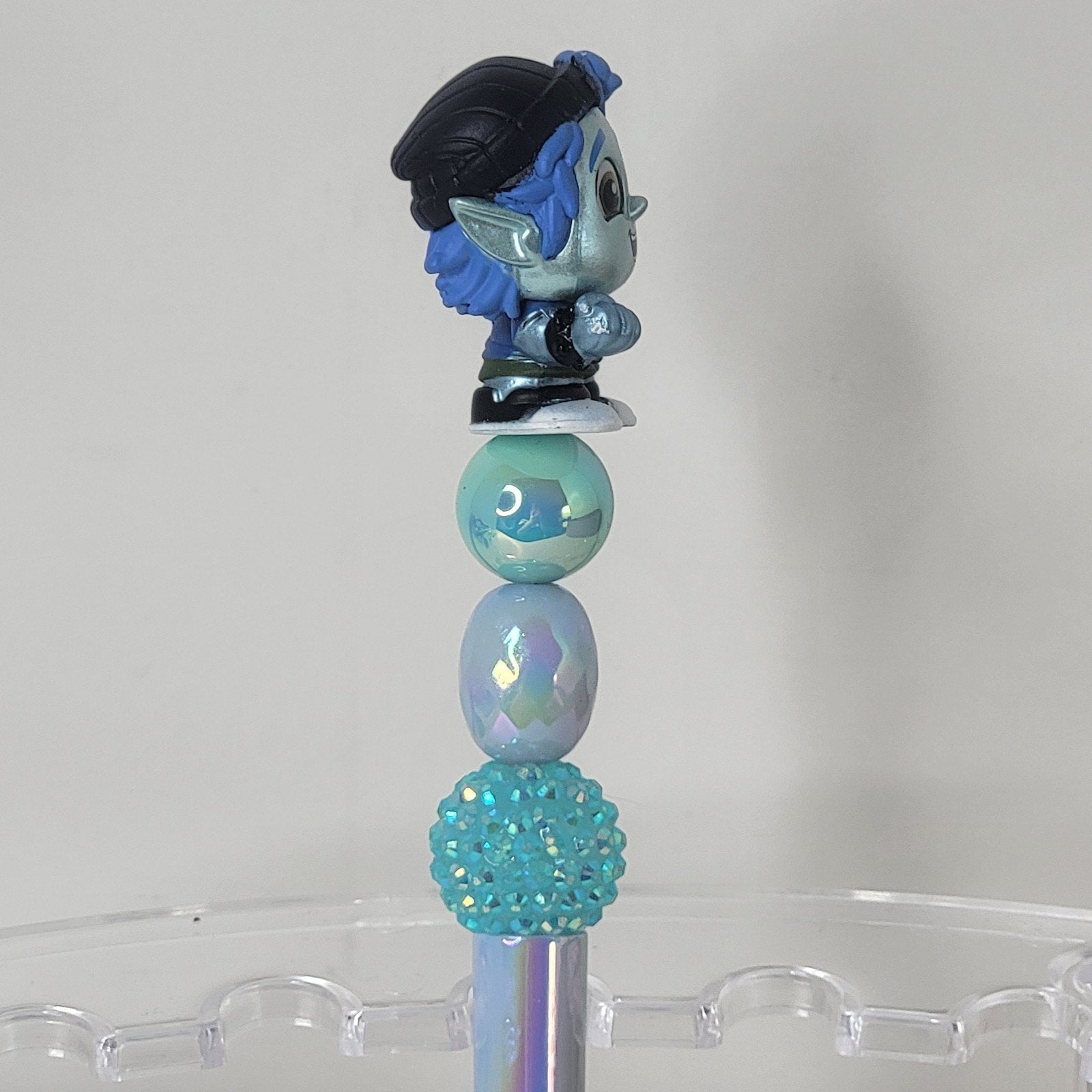 Disney Pixar Onward Barley Lightfoot Doorables Pen Handmade Beaded Elf Display