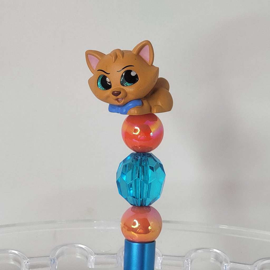 Disney Doorables Beaded Pen Toulouse from Aristocats Movie Orange Kitten