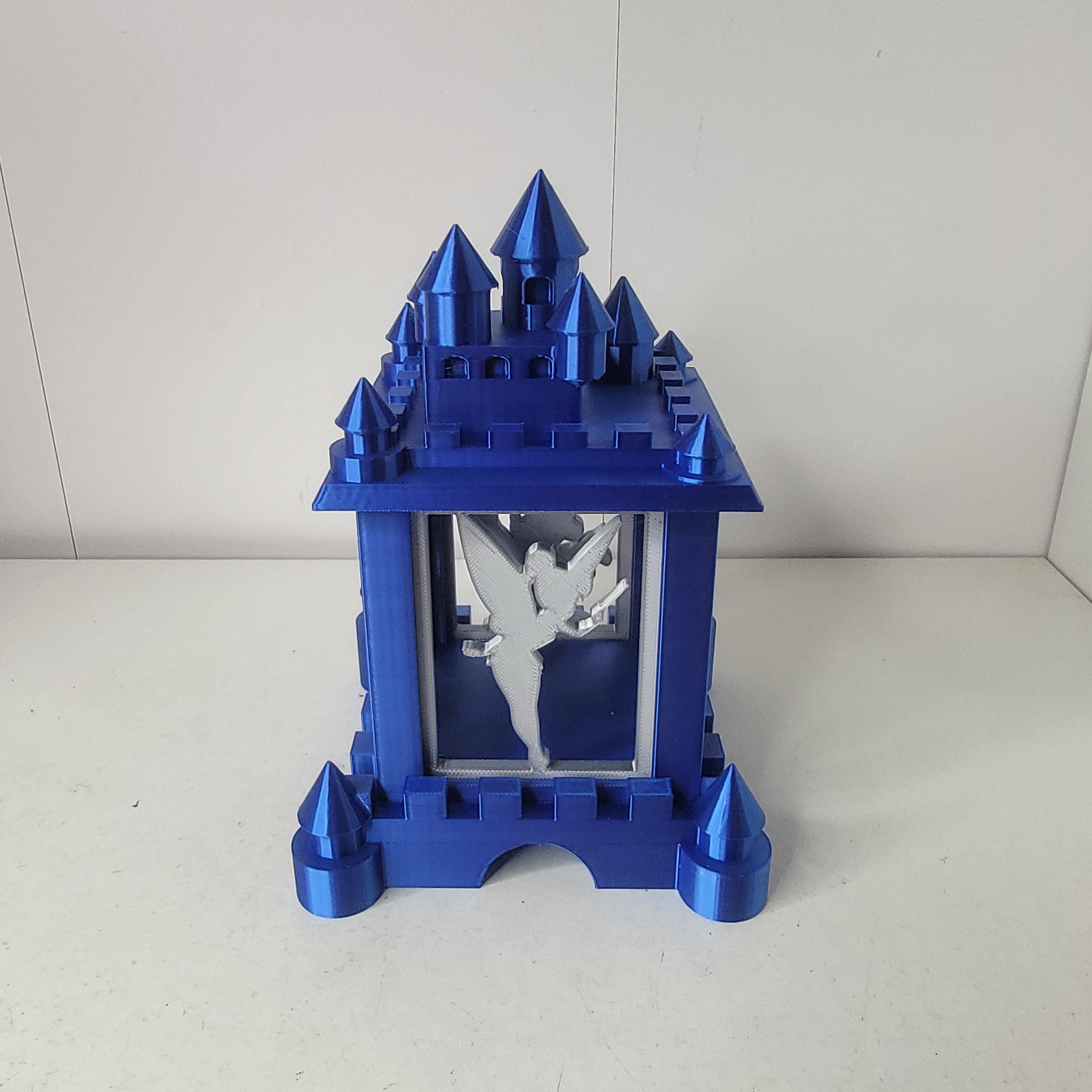 Enchanted Blue Castle Light Box – 3D Printed Fan-Made Lantern | Princess, Fairy & Mouse Silhouettes | LMP Creations
