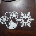 3D Printed Disney Snowflake Ornament Castle and Mickey Winter Decoration