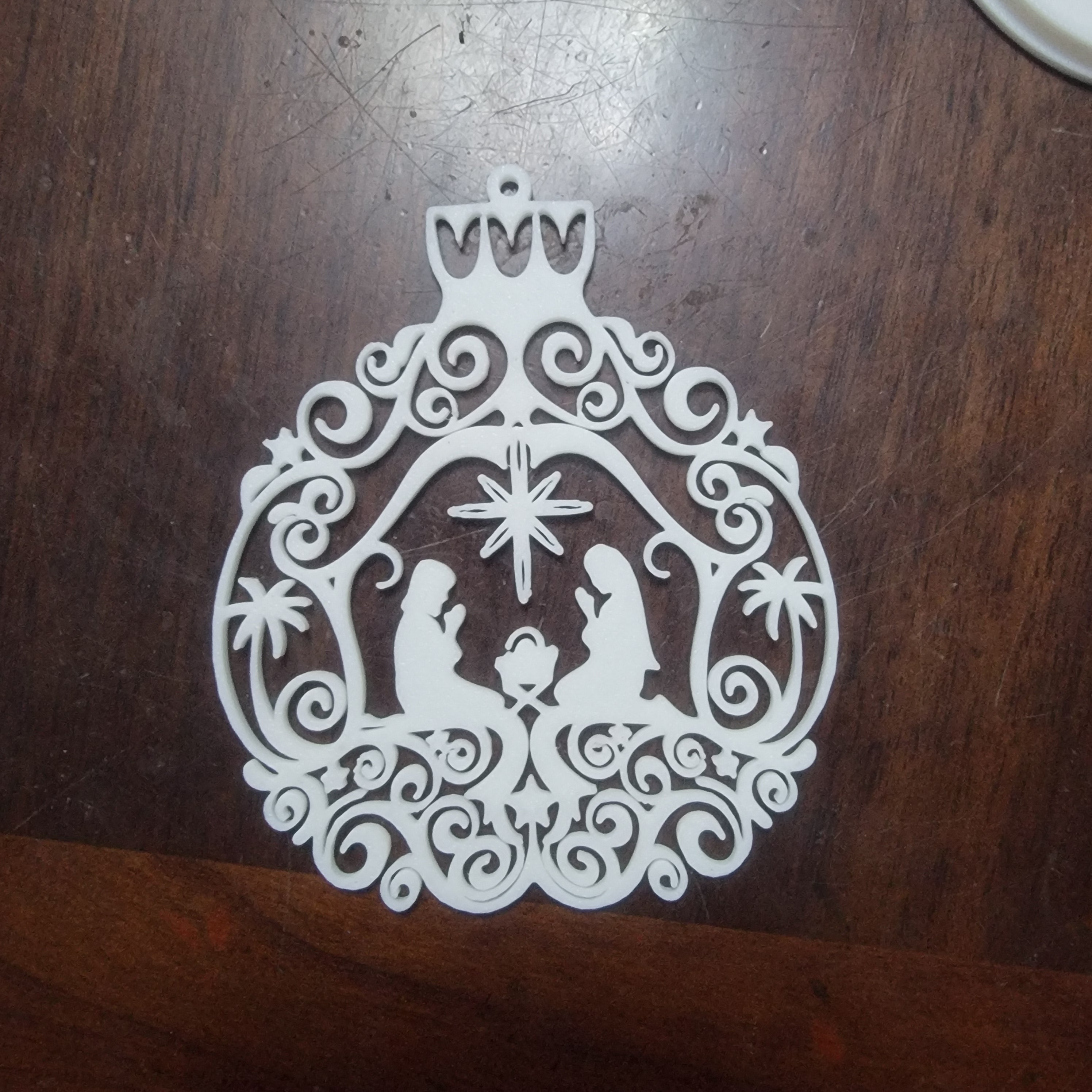 3D Printed Nativity Ornament Christian Christmas Decoration