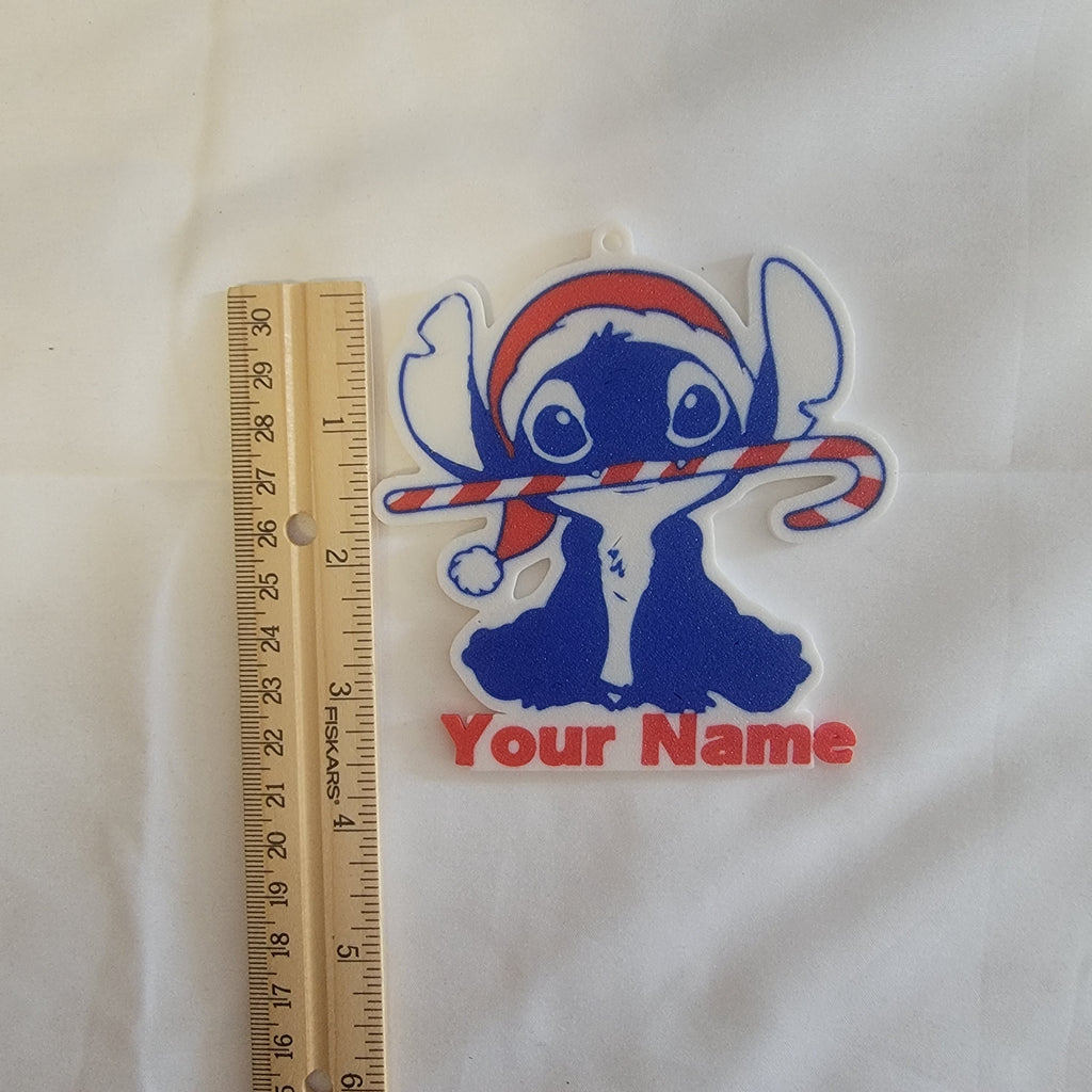 Custom Stitch Christmas Ornament Personalized Name Candy Cane Holiday Decor