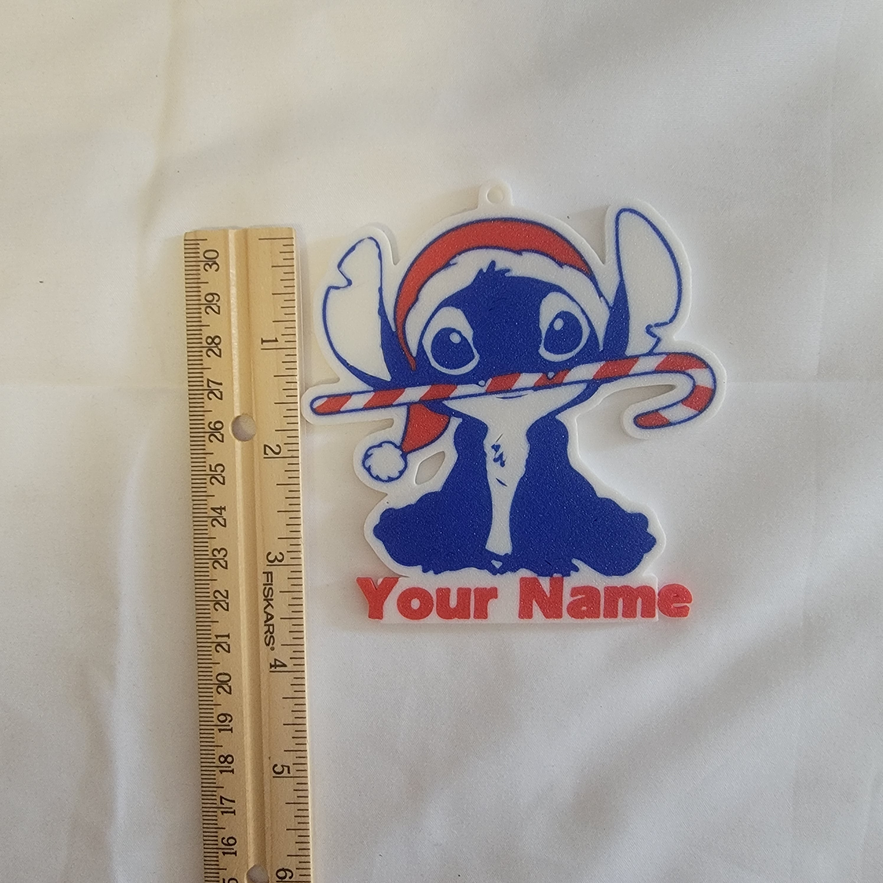 Custom Stitch Christmas Ornament Personalized Name Candy Cane Holiday Decor