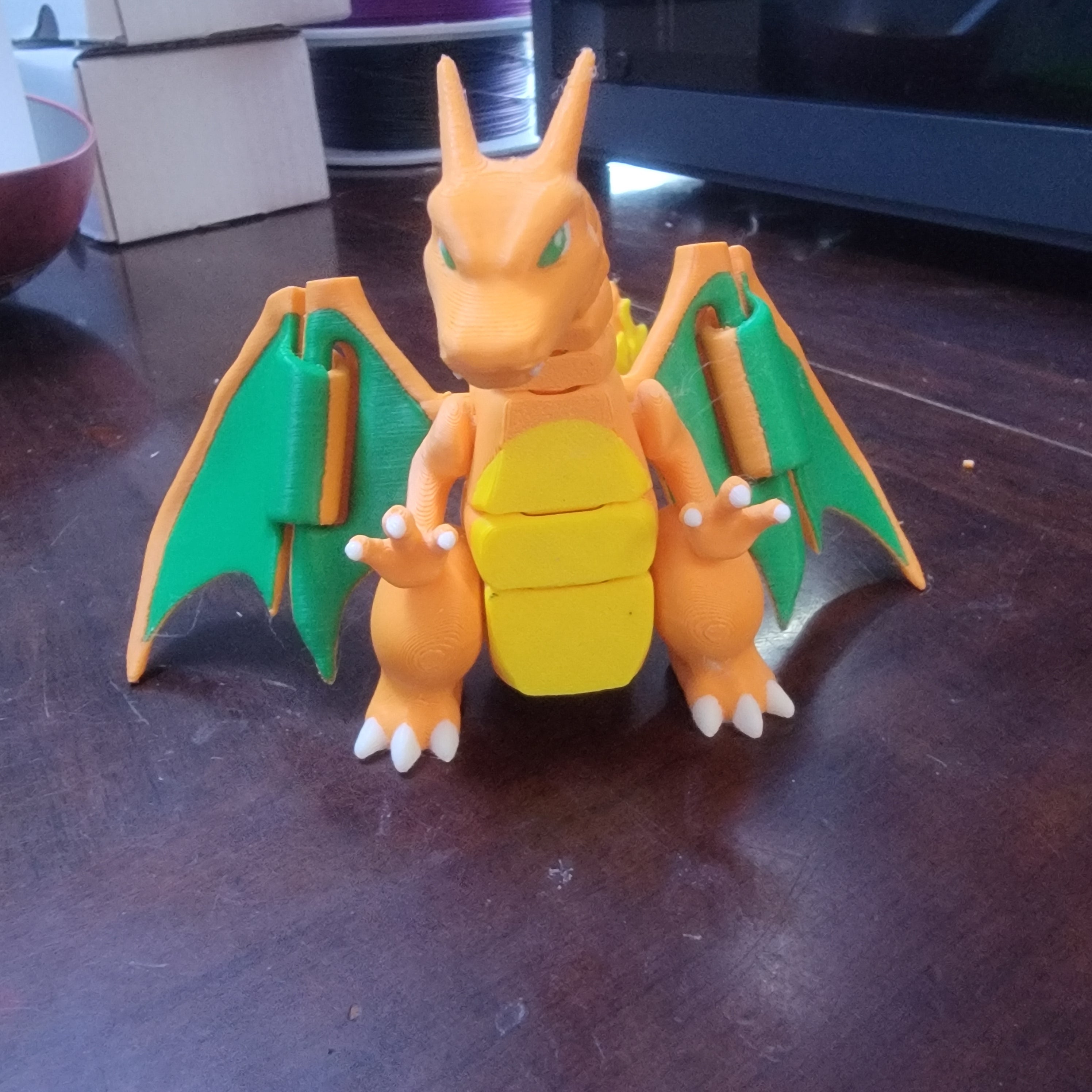 Fire Dragon Inspired Fan Made Collectible3D Printed Orange Dragon Articulated Charizard Style