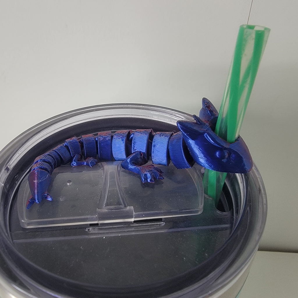 Articulated Dragon Straw Topper – 3D Printed Reusable Cup Accessory