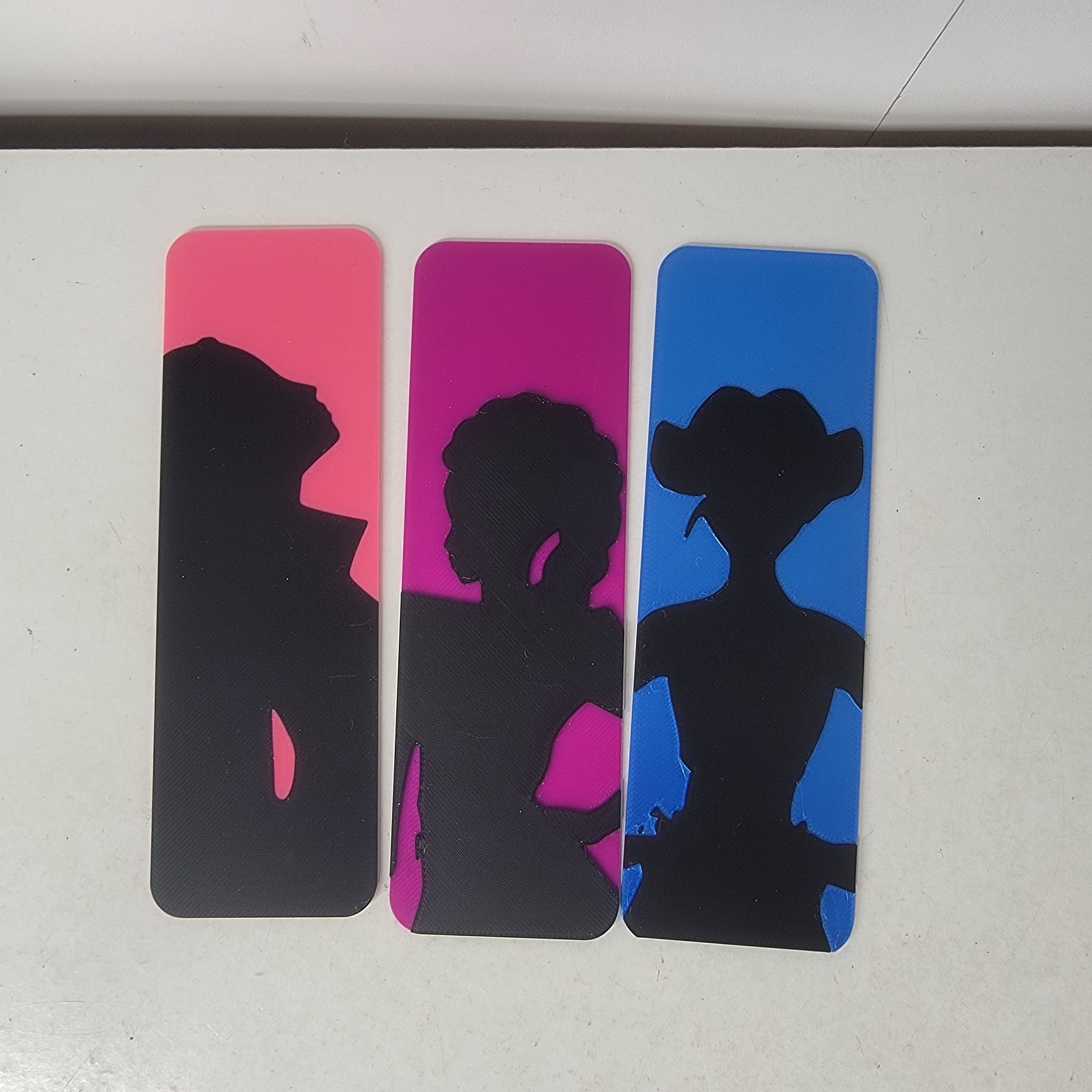 Rumi, Mira & Zoe Silhouette 3D Printed Bookmarks Set of 3 | Fan-Inspired Reading Accessories