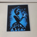 Fairy Tale Princess Silhouette 3D Printed Wall Art Plaque Blue Storybook Decor