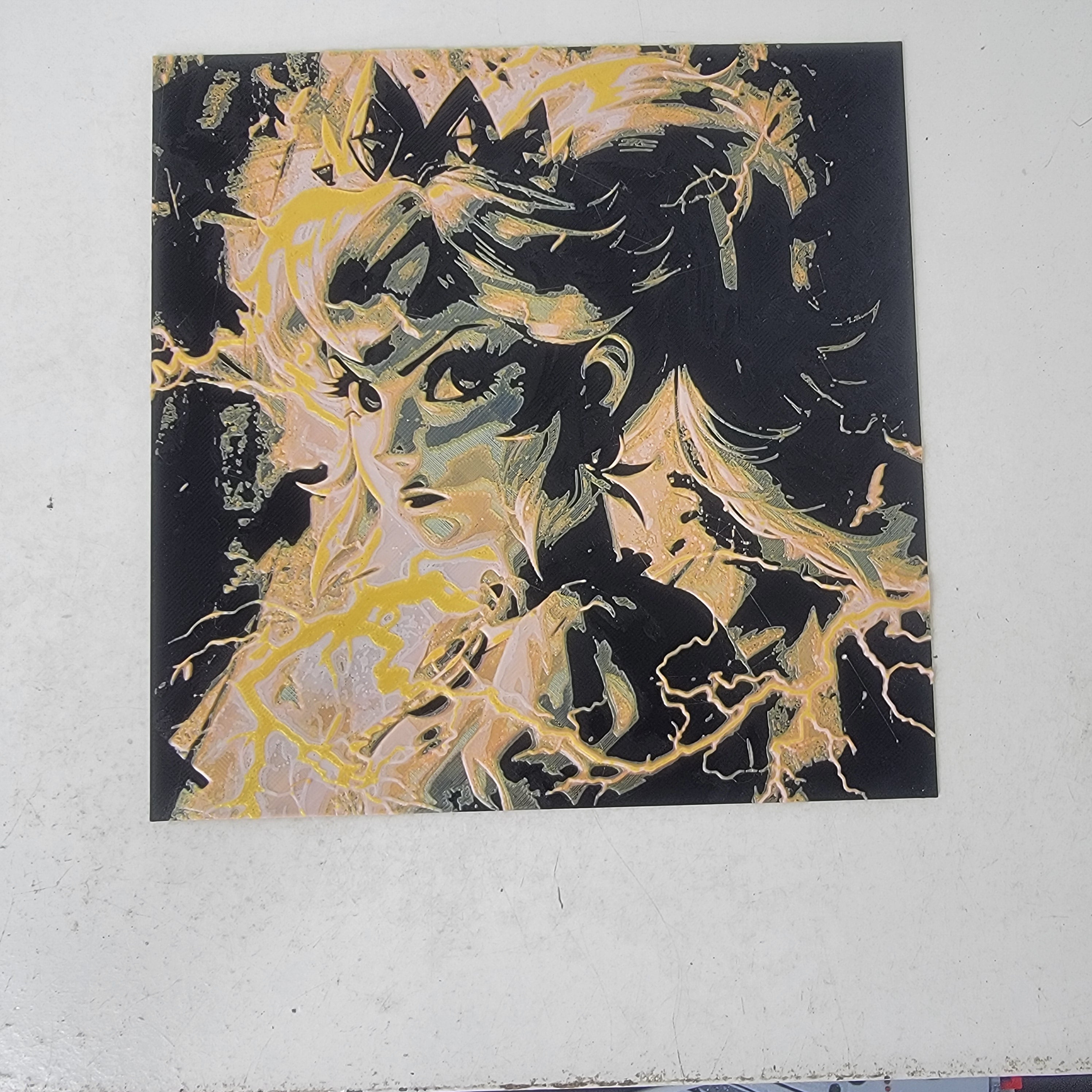 Golden Crown Princess Silhouette 3D Printed Wall Art Fantasy Character Decor
