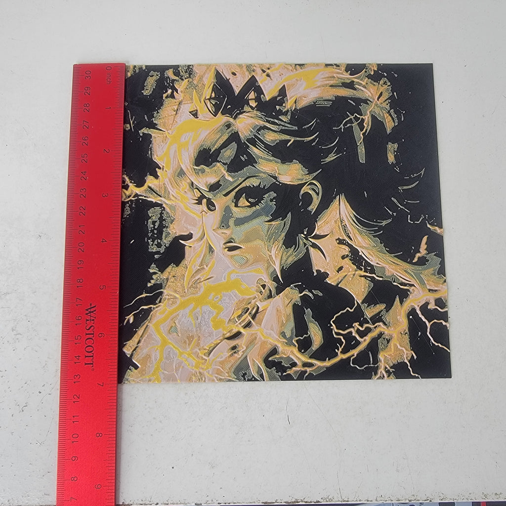 Golden Crown Princess Silhouette 3D Printed Wall Art Fantasy Character Decor