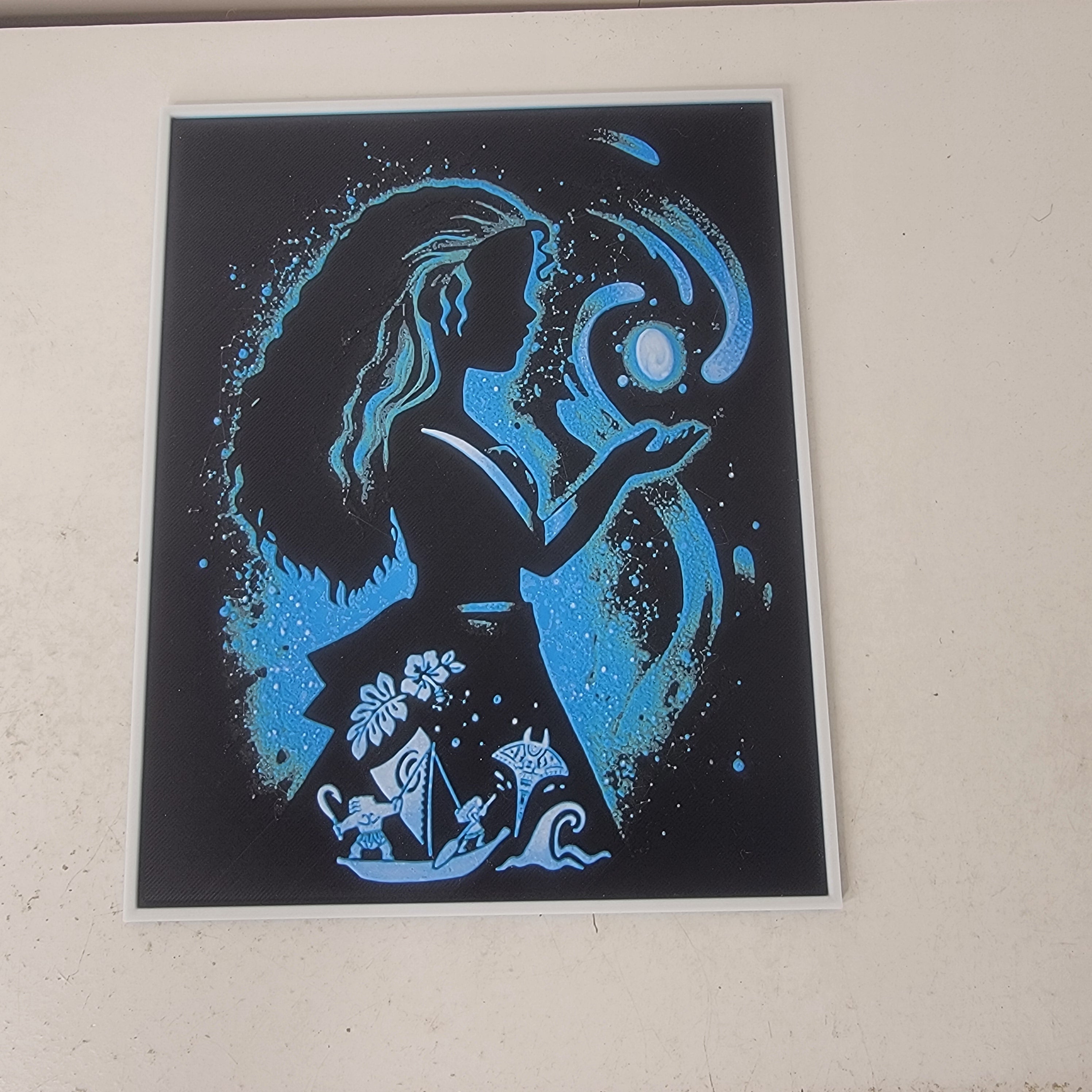 Island Voyager Princess 3D Printed Wall Art Ocean Fantasy Decor Plaque