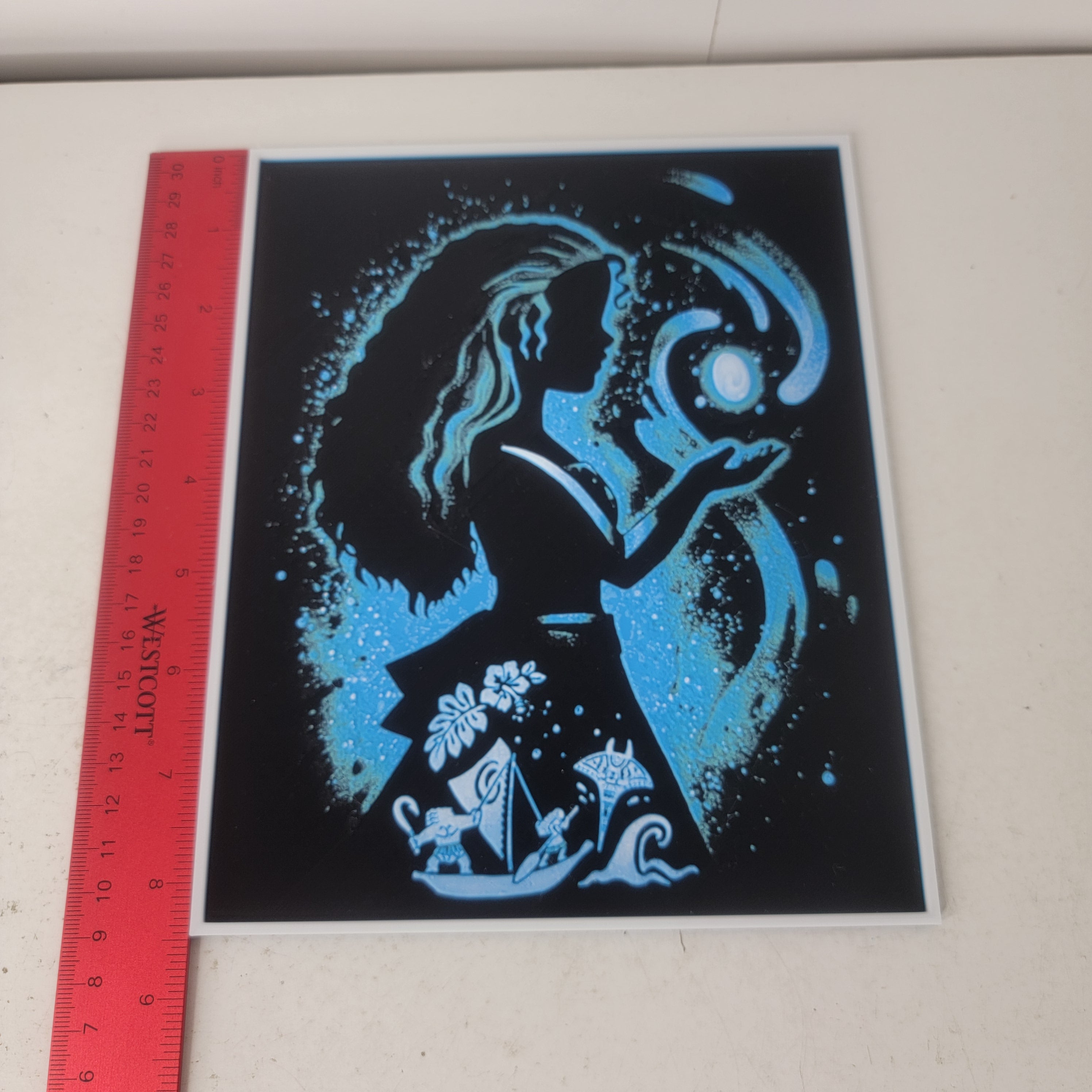 Island Voyager Princess 3D Printed Wall Art Ocean Fantasy Decor Plaque