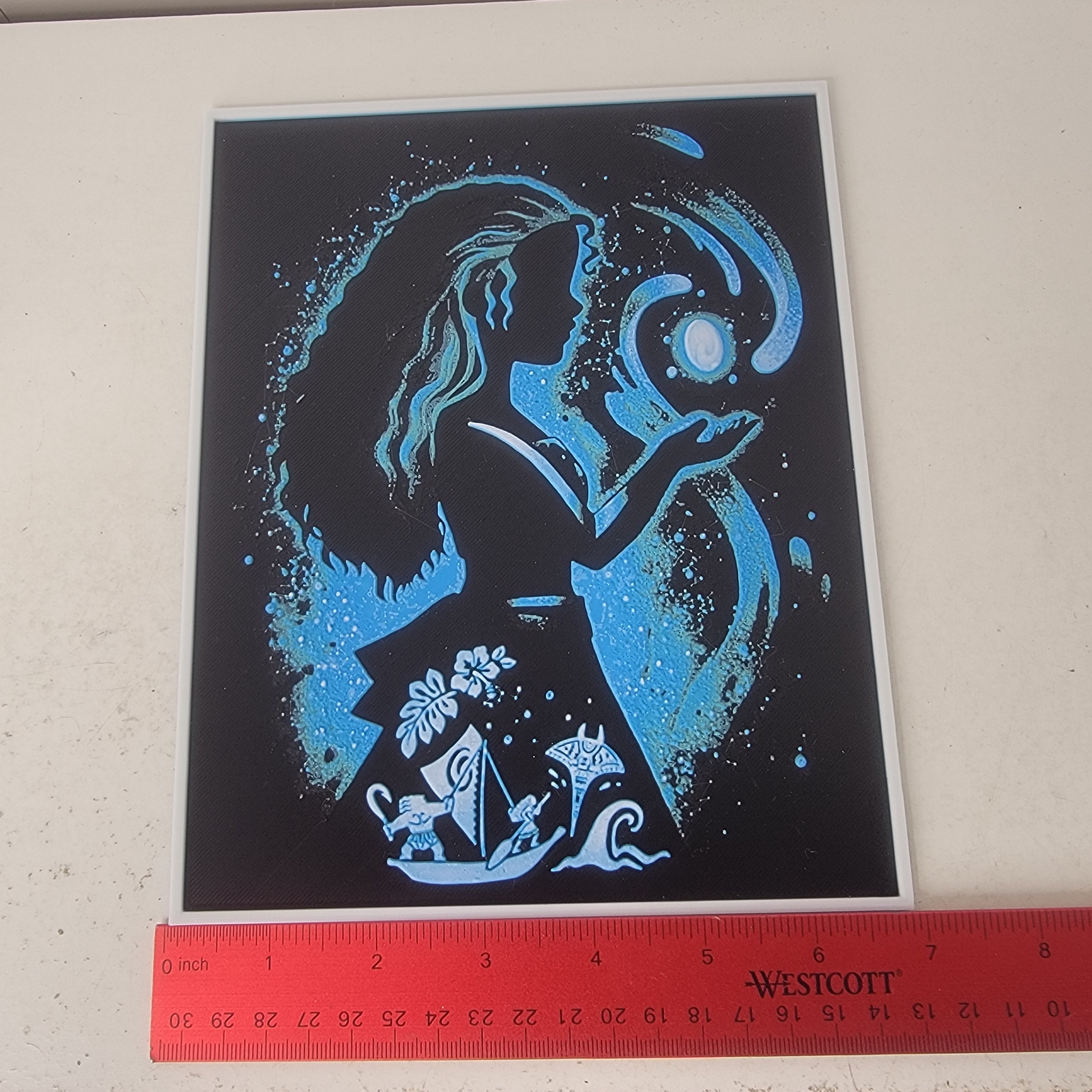 Island Voyager Princess 3D Printed Wall Art Ocean Fantasy Decor Plaque
