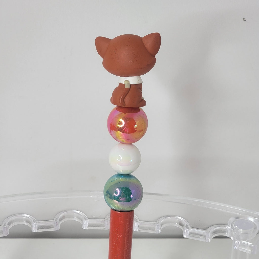 Disney Doorables Beaded Pen Thomas O'Malley from Aristocats Movie Orange Cat