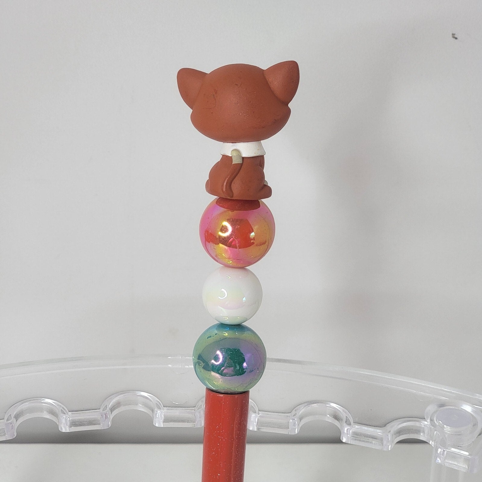 Disney Doorables Beaded Pen Thomas O'Malley from Aristocats Movie Orange Cat
