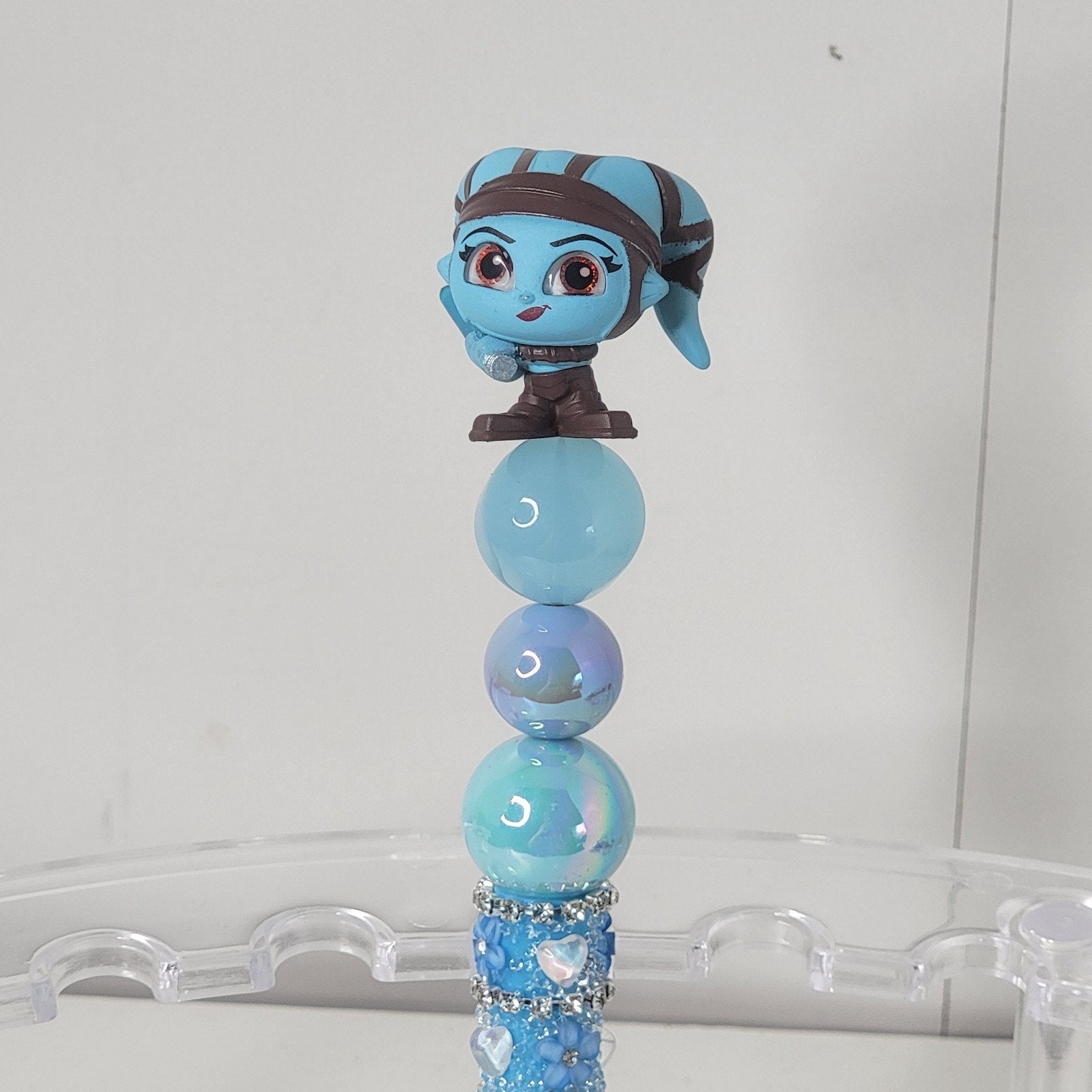 Aayla Secura Beaded Pen Star Wars Disney Doorables Galaxy Peek Handmade Topper
