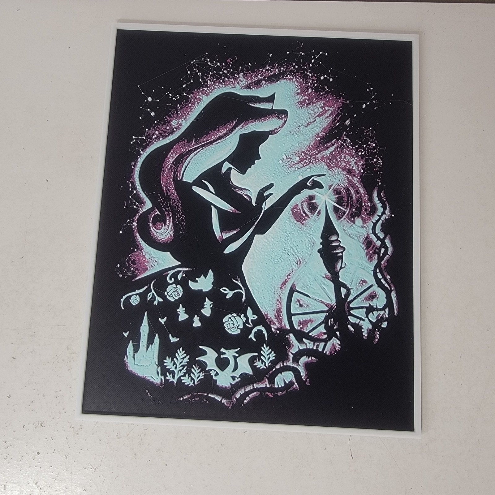 3D Printed Aurora Silhouette Wall Art Plaque By LMP Creations Sleeping Beauty