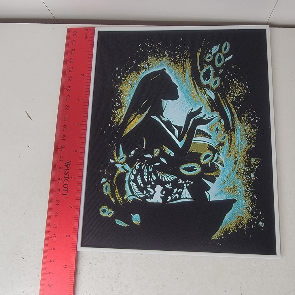 3D Printed Pocahontas Silhouette Wall Art Plaque By LMP Creations