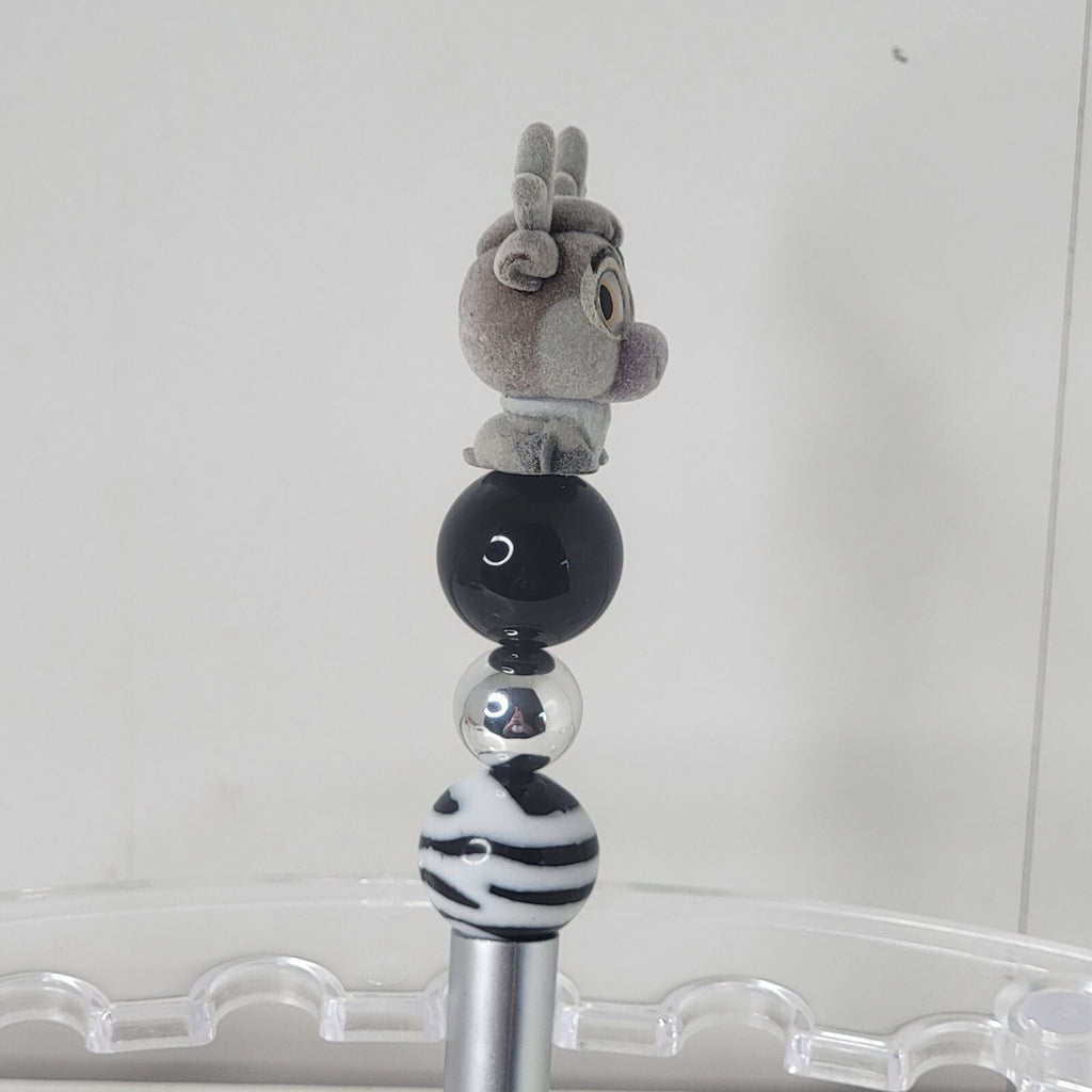Disney Doorables Beaded Pen Flocked Sven from Frozen Movie Silver Base