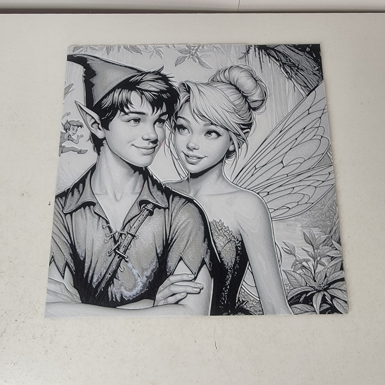 3D Printed Peter Pan And Tinker Bell Portrait Wall Art Plaque By LMP Creations