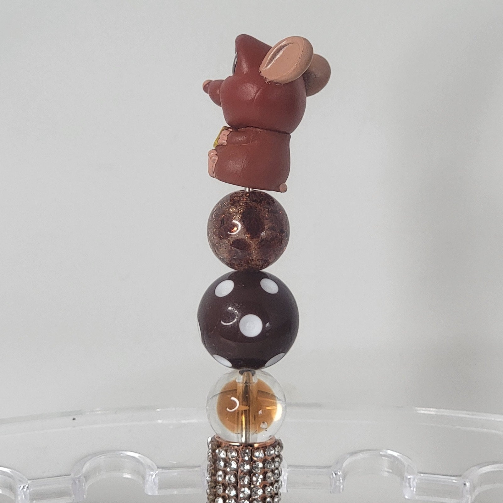 Disney Pixar Ratatouille Emile Doorables Pen Handmade Beaded Foodie Gift Display