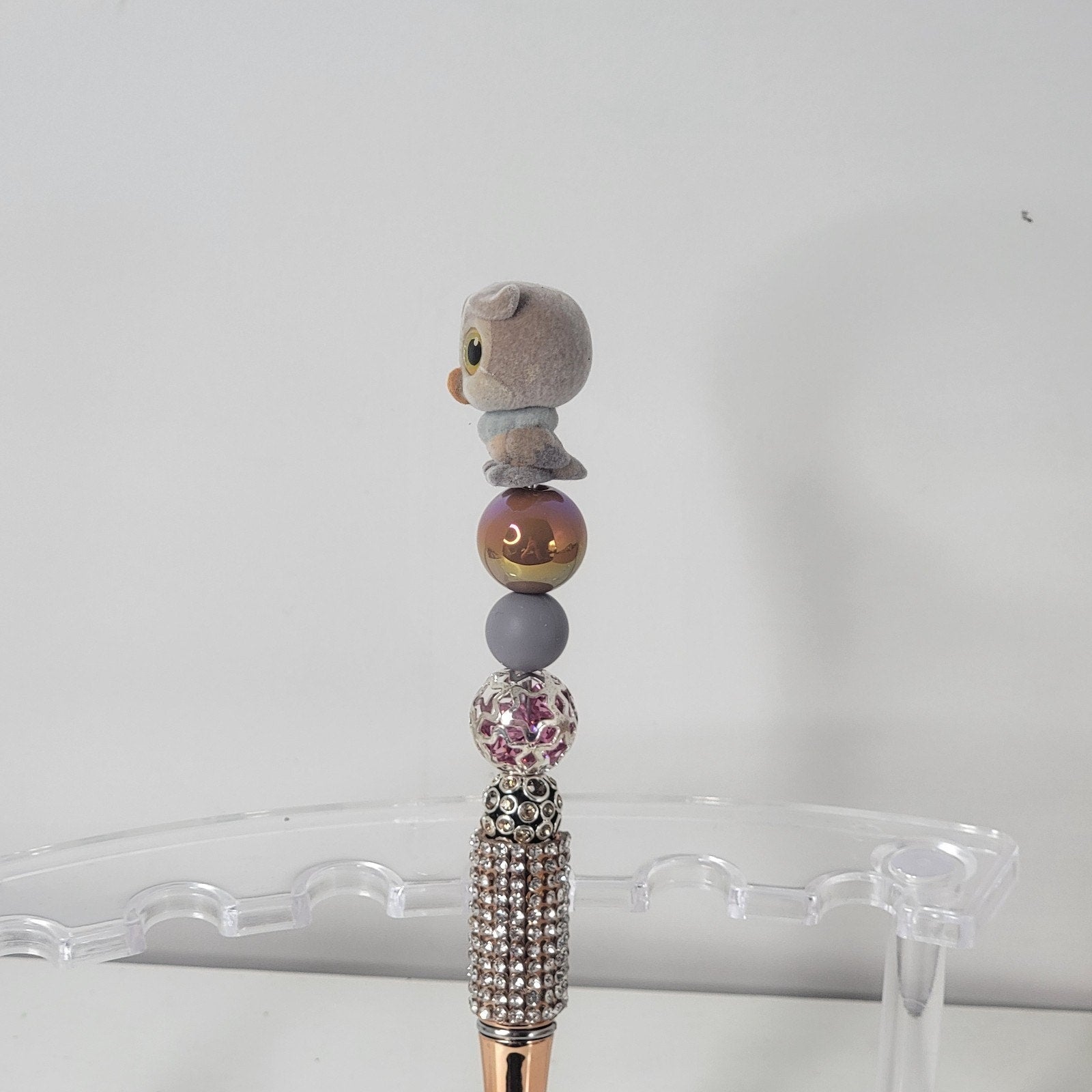 Disney Bambi Friend Owl Doorables Pen Handmade Beaded Vintage Forest Animal Gift