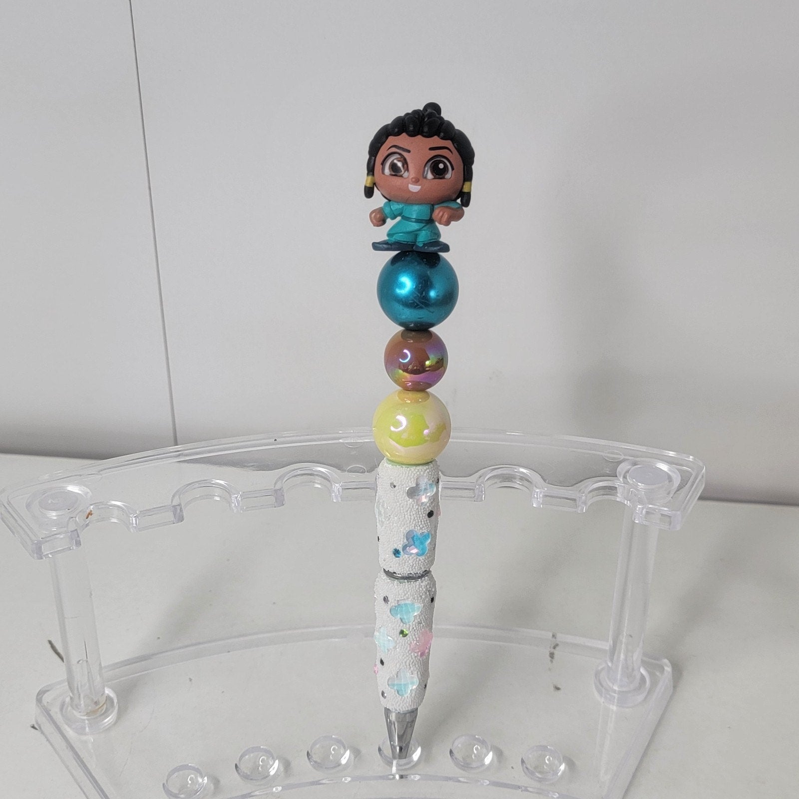 Disney Doorables Young Raya Pen Handmade Beaded Collectible Floral Gems Raya