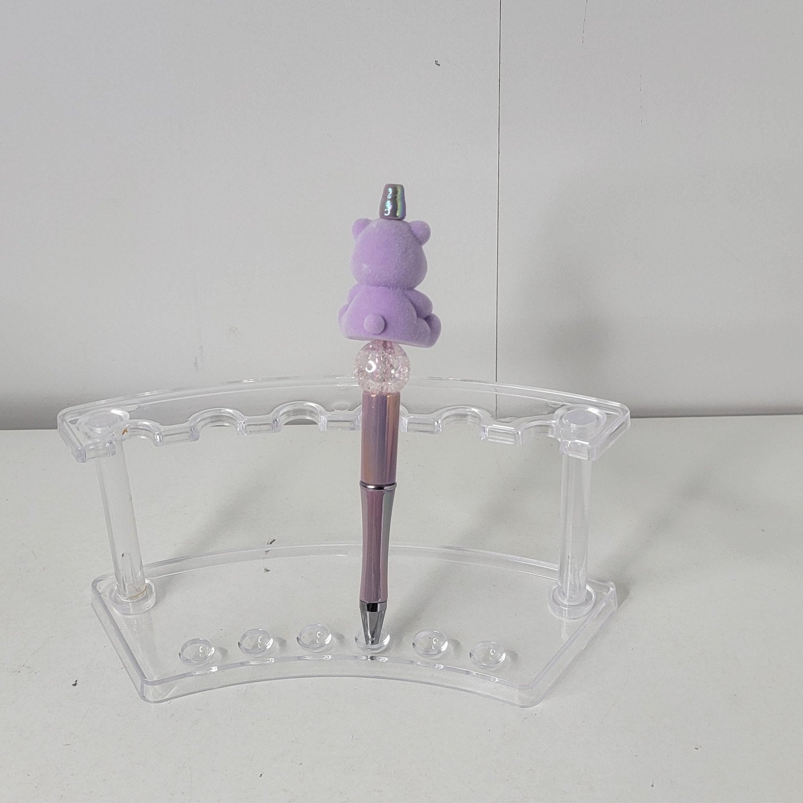 Care Bears Share Bear Beaded Pen Glitter Topper Handmade Kawaii Stationery
