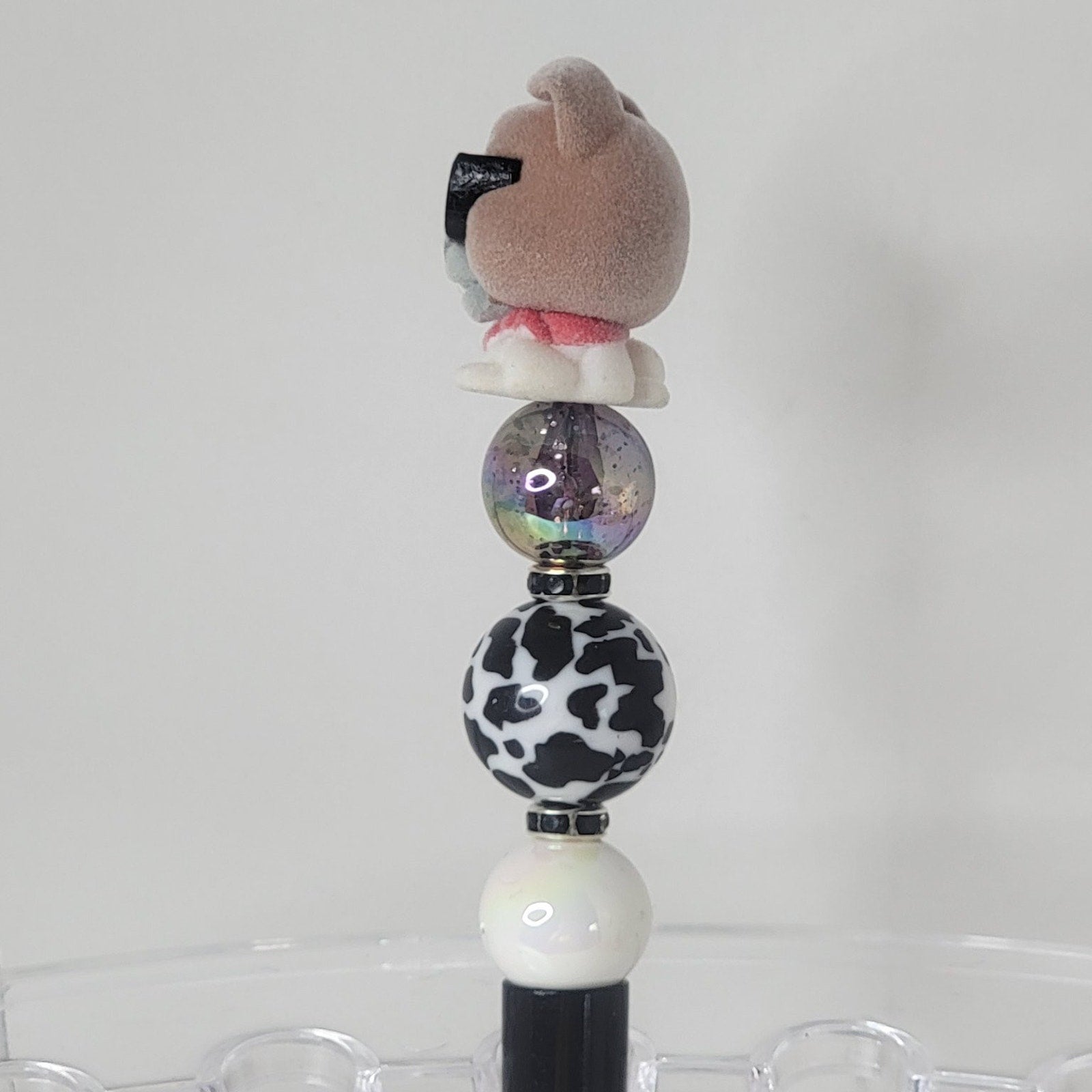 Disneyana Dodger Dog Pen 6.5 Inch Black White Beads Ink