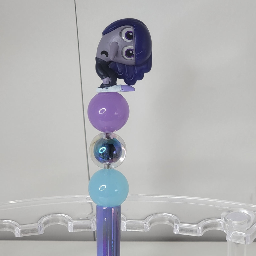 Disney Doorables Beaded Pen Ennui from Inside Out 2 Movie UV Reflective Base