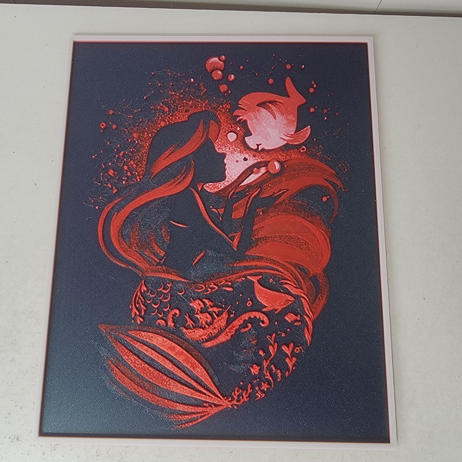 3D Printed Ariel Little Mermaid Silhouette Wall Art Plaque By LMP Creations