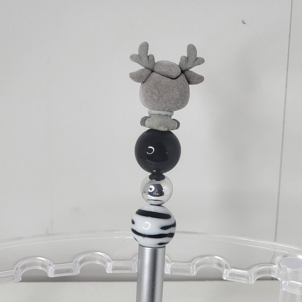 Disney Doorables Beaded Pen Flocked Sven from Frozen Movie Silver Base