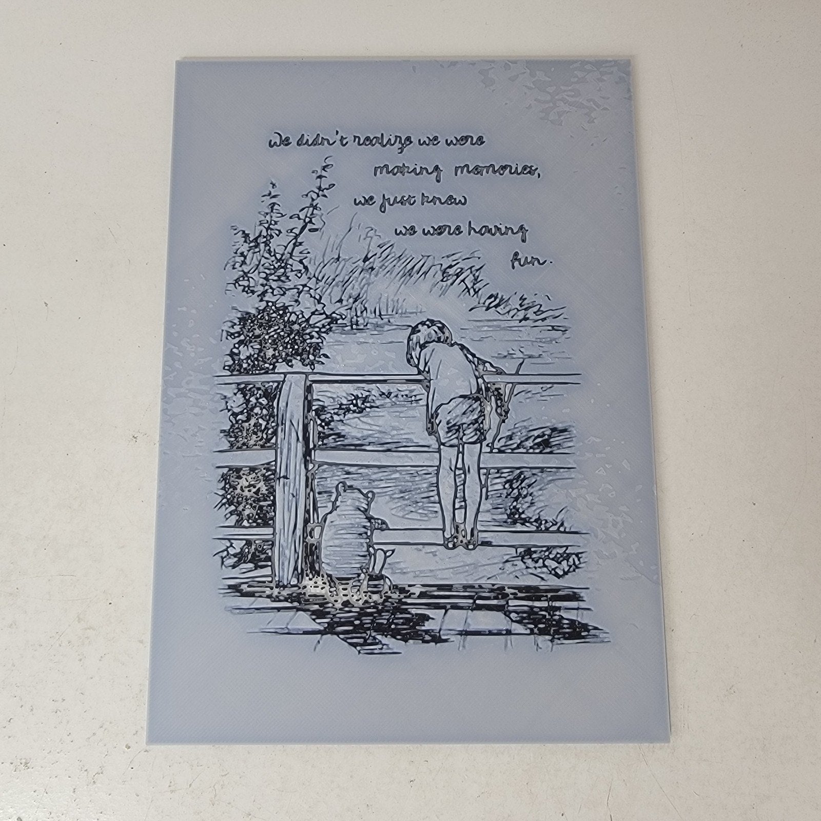 3D Printed Pooh And Christopher Robin Quote Wall Art Plaque By LMP Creations