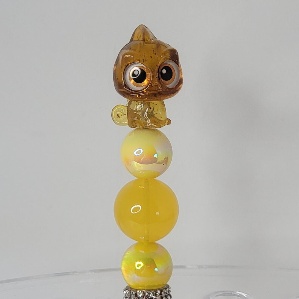 Disney Doorables Beaded Pen Pascal from Tangled Gold Glitter Figure