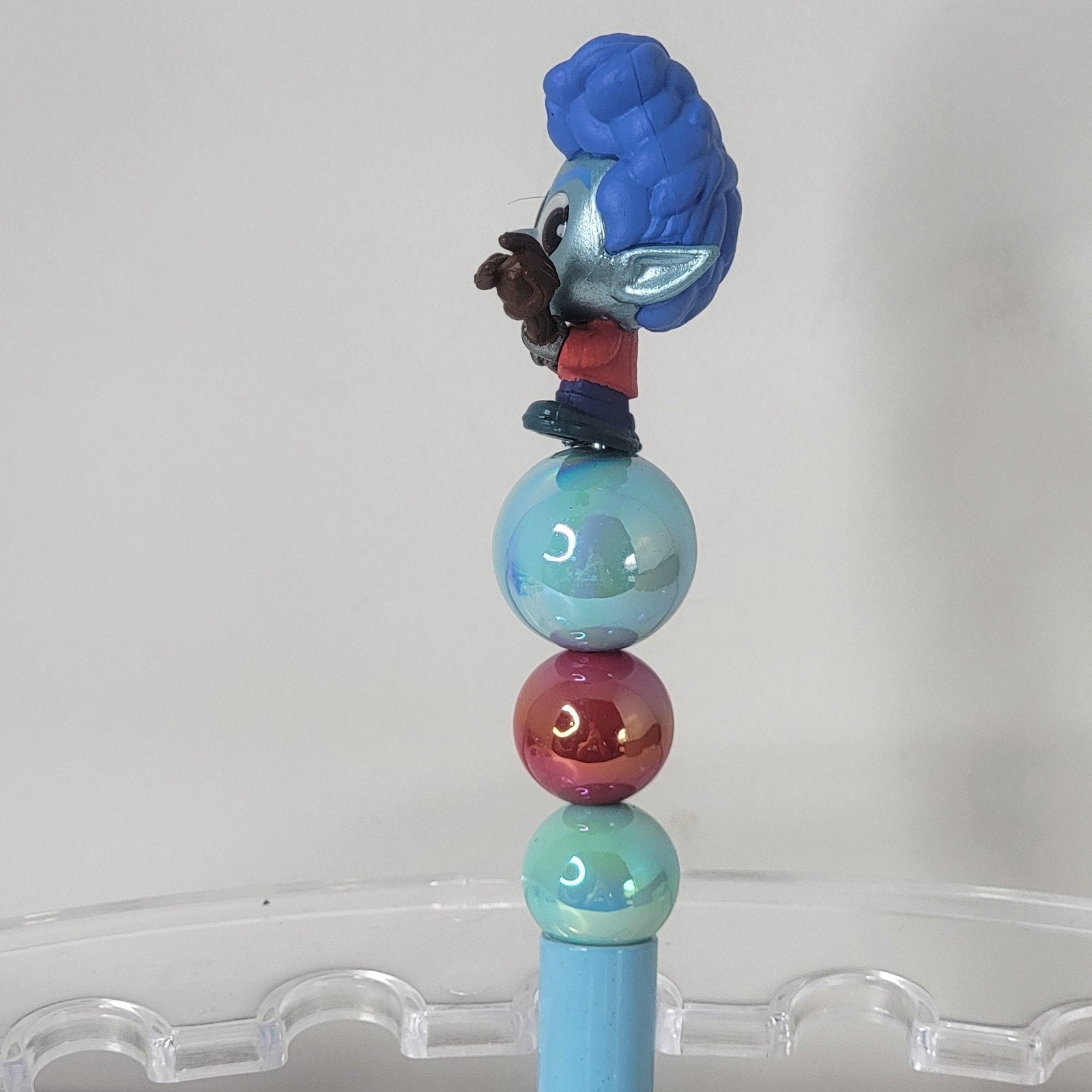 Disney Pixar Onward Ian Lightfoot Doorables Pen Handmade Beaded Elf Gift Display