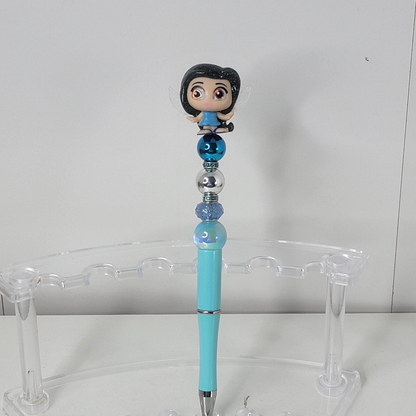 Disney Doorables Beaded Pen Silvermist from Fairies Pixie Hollow Light Blue