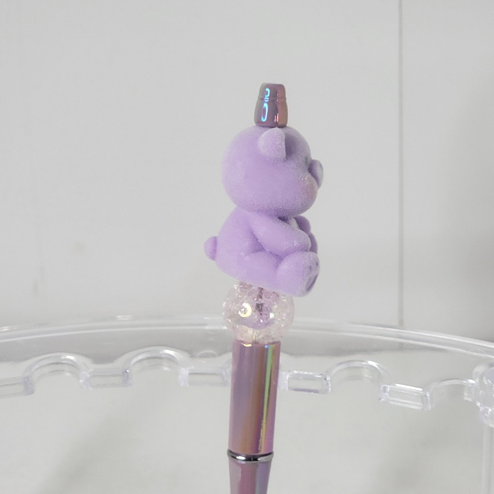 Care Bears Share Bear Beaded Pen Glitter Topper Handmade Kawaii Stationery