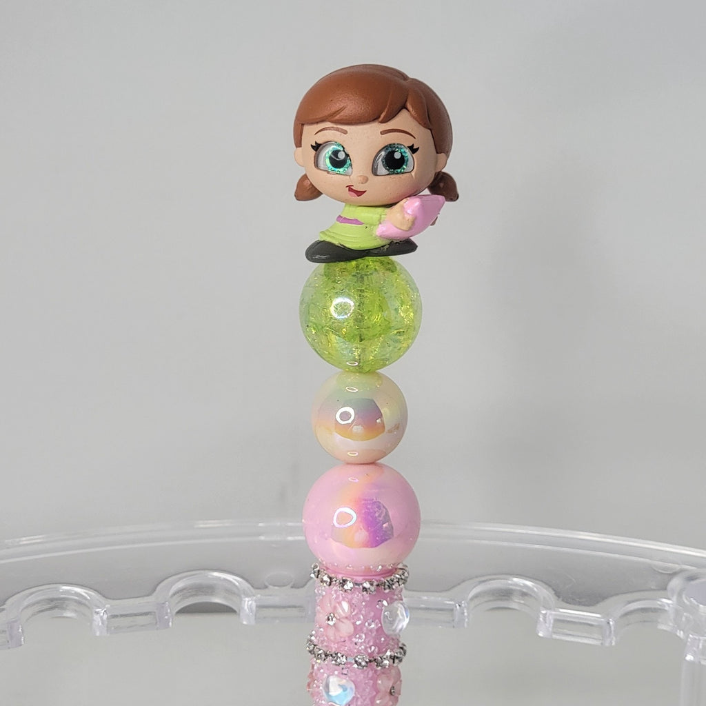 Disney Frozen Anna Handmade Beaded Pen Cute Character Writing Gift Young Girl