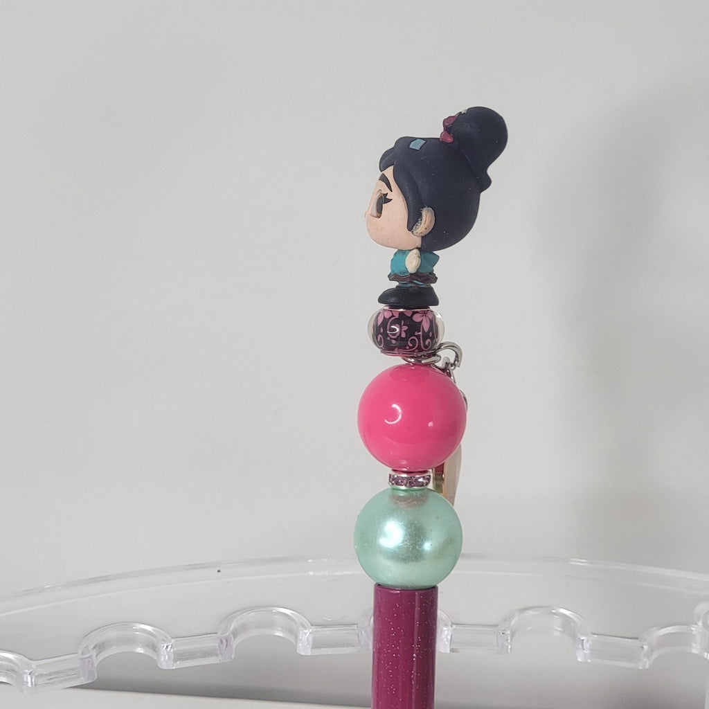 Disney Wreck It Ralph Vanellope Doorables Pen Handmade Beaded Candy Gift Display