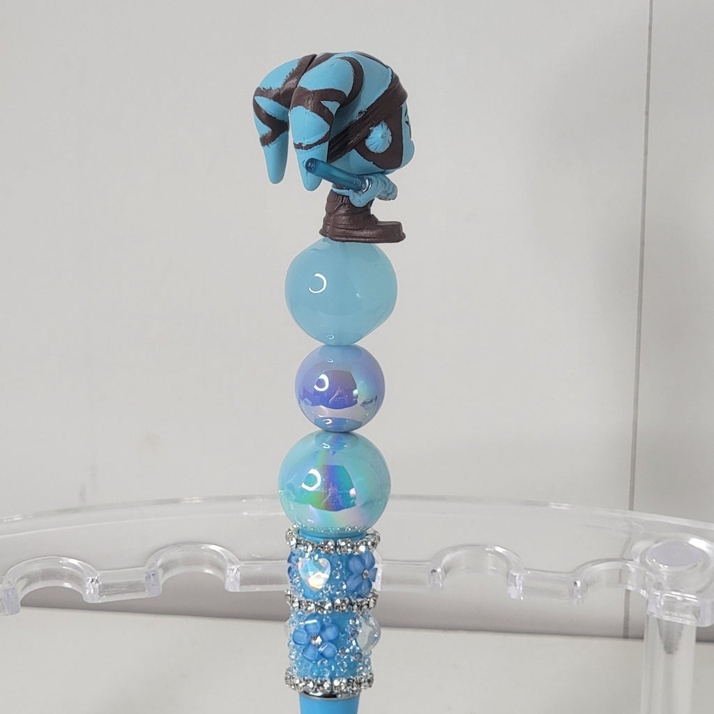 Aayla Secura Beaded Pen Star Wars Disney Doorables Galaxy Peek Handmade Topper