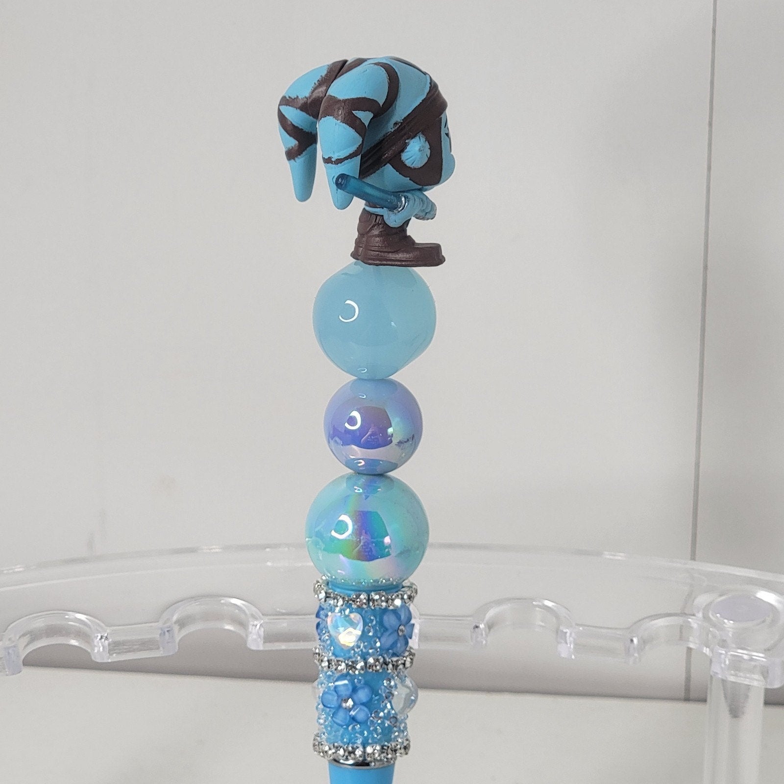 Aayla Secura Beaded Pen Star Wars Disney Doorables Galaxy Peek Handmade Topper