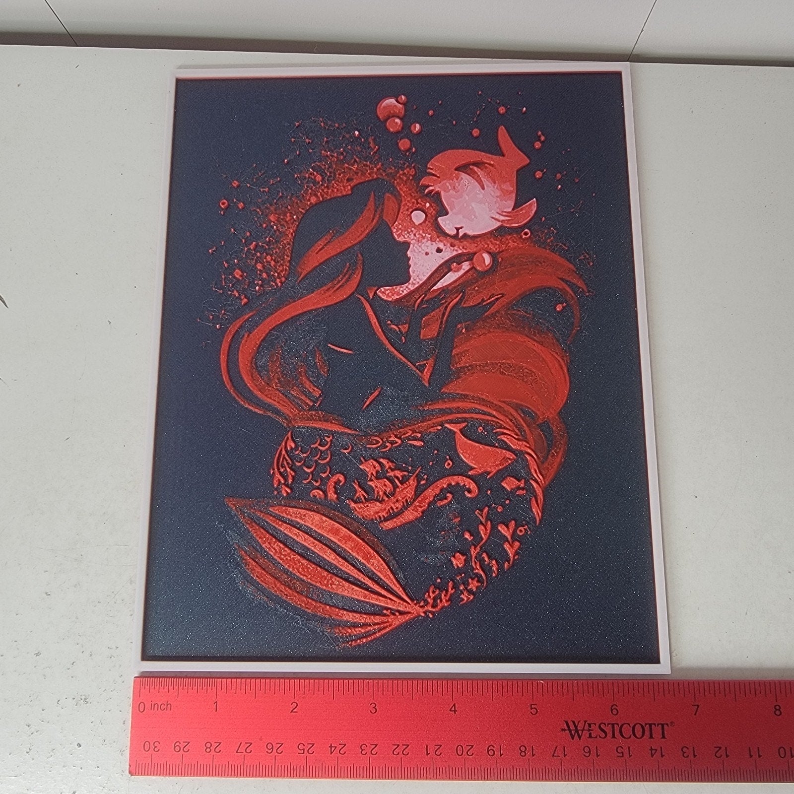 3D Printed Ariel Little Mermaid Silhouette Wall Art Plaque By LMP Creations